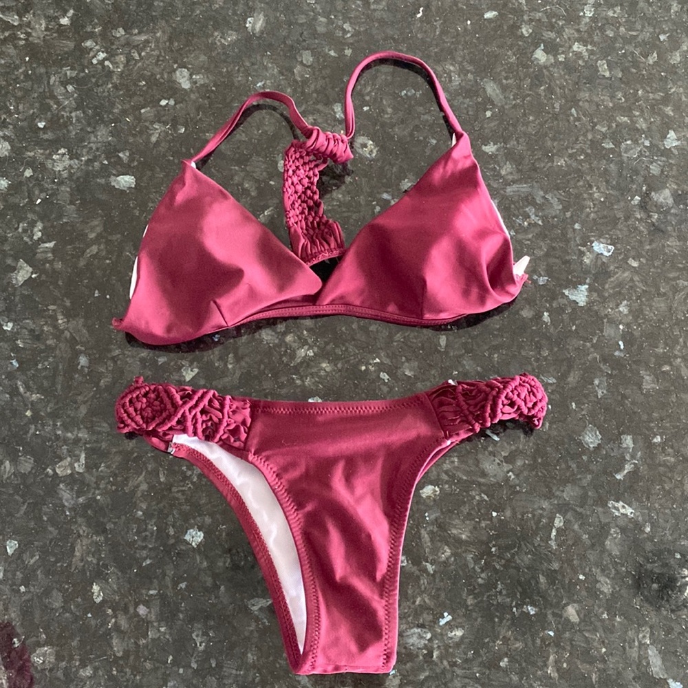 Burgundy bikini